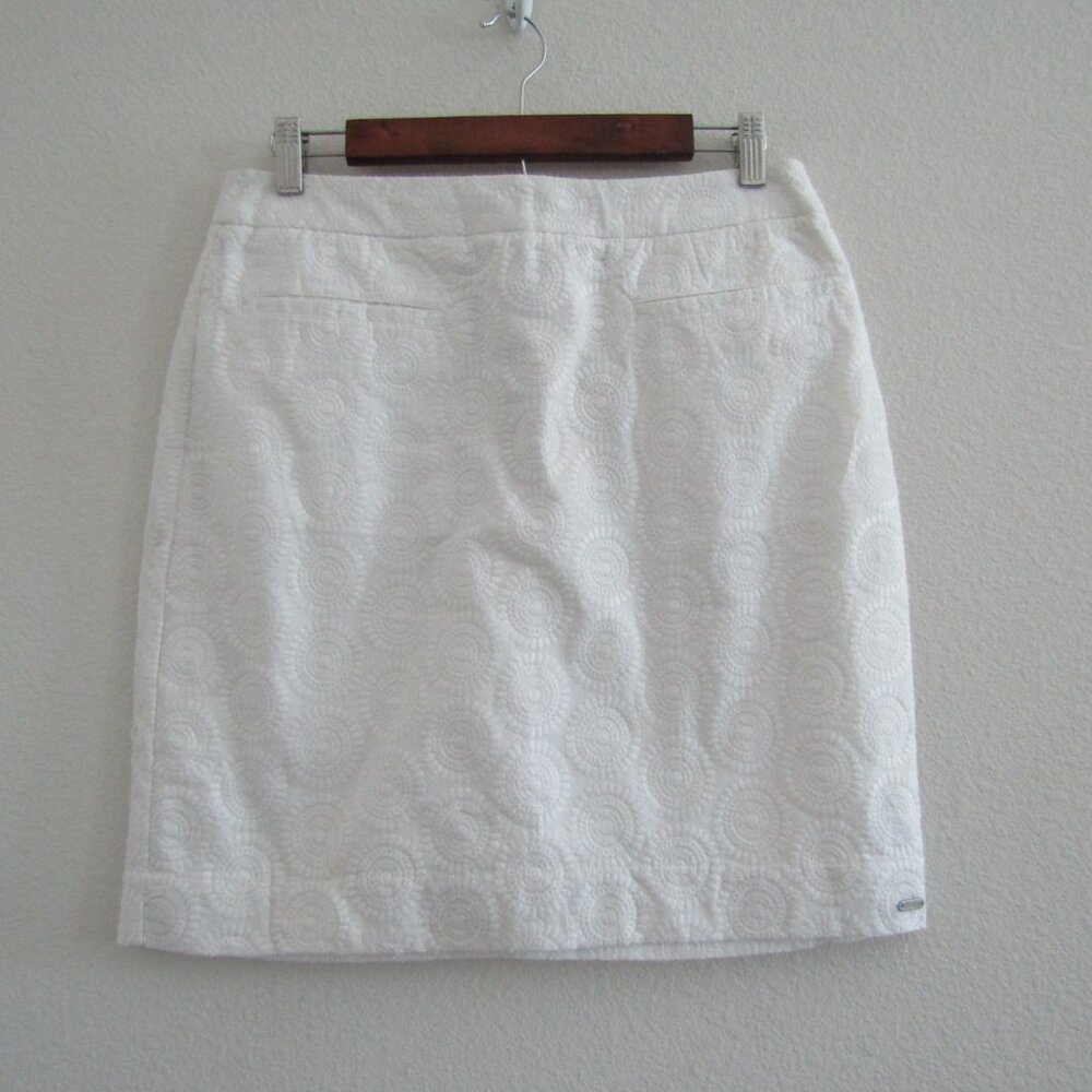 Hatley Embroidered Skirt 8 White Preppy Coastal Beach Minimalist Monochrome